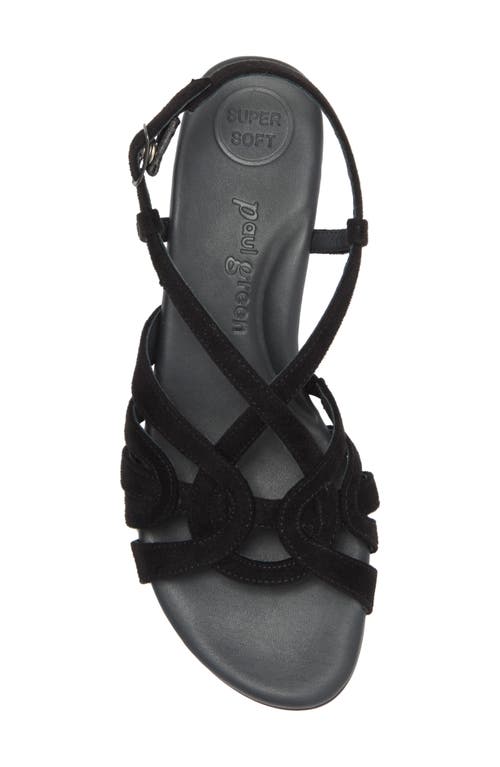 Paul Green Rumi Sandal In Black Royal Velour