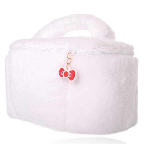 Hello Kitty Fluffy Travel Cosmetic Bag In White