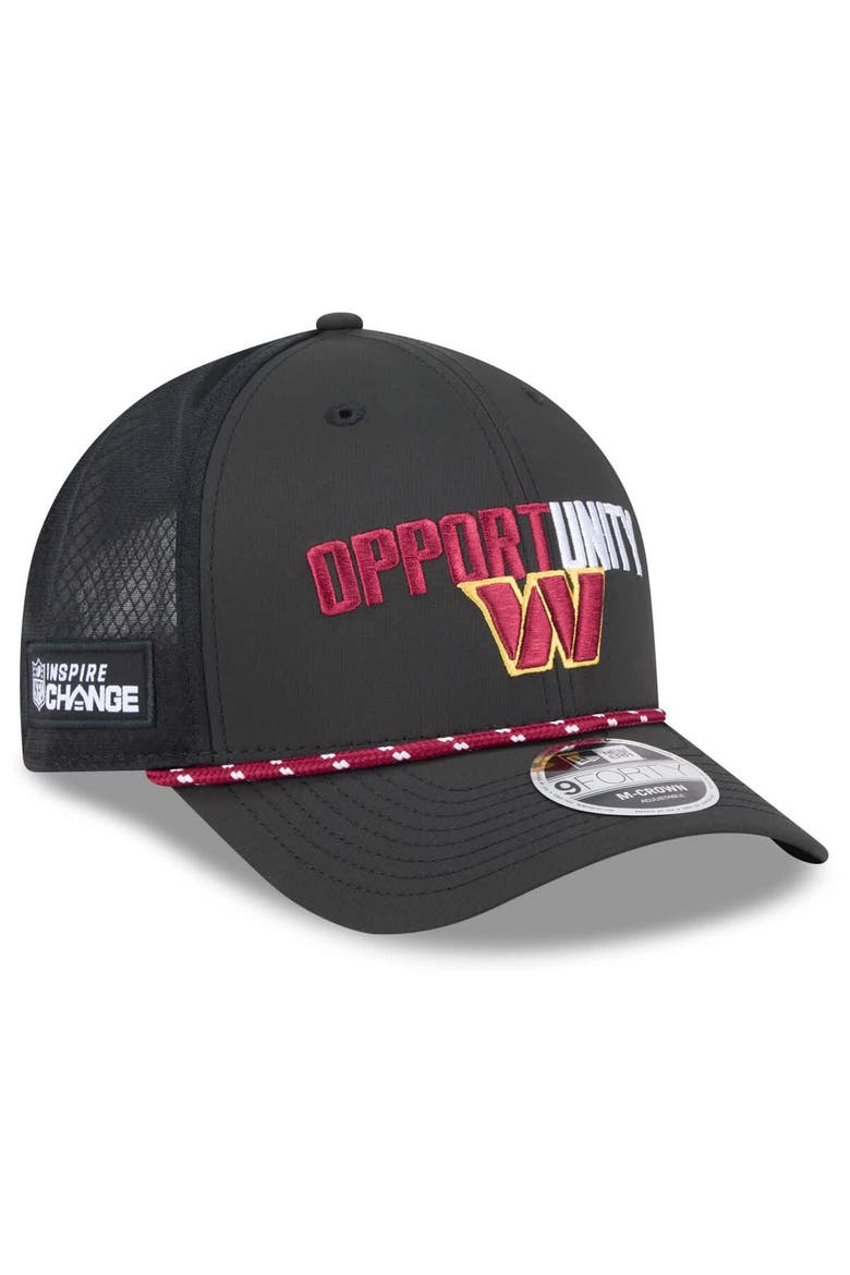 Men's New Era Black Washington Commanders 2025 Inspire Change 9FORTY M-Crown Adjustable Hat, Main, color, Black
