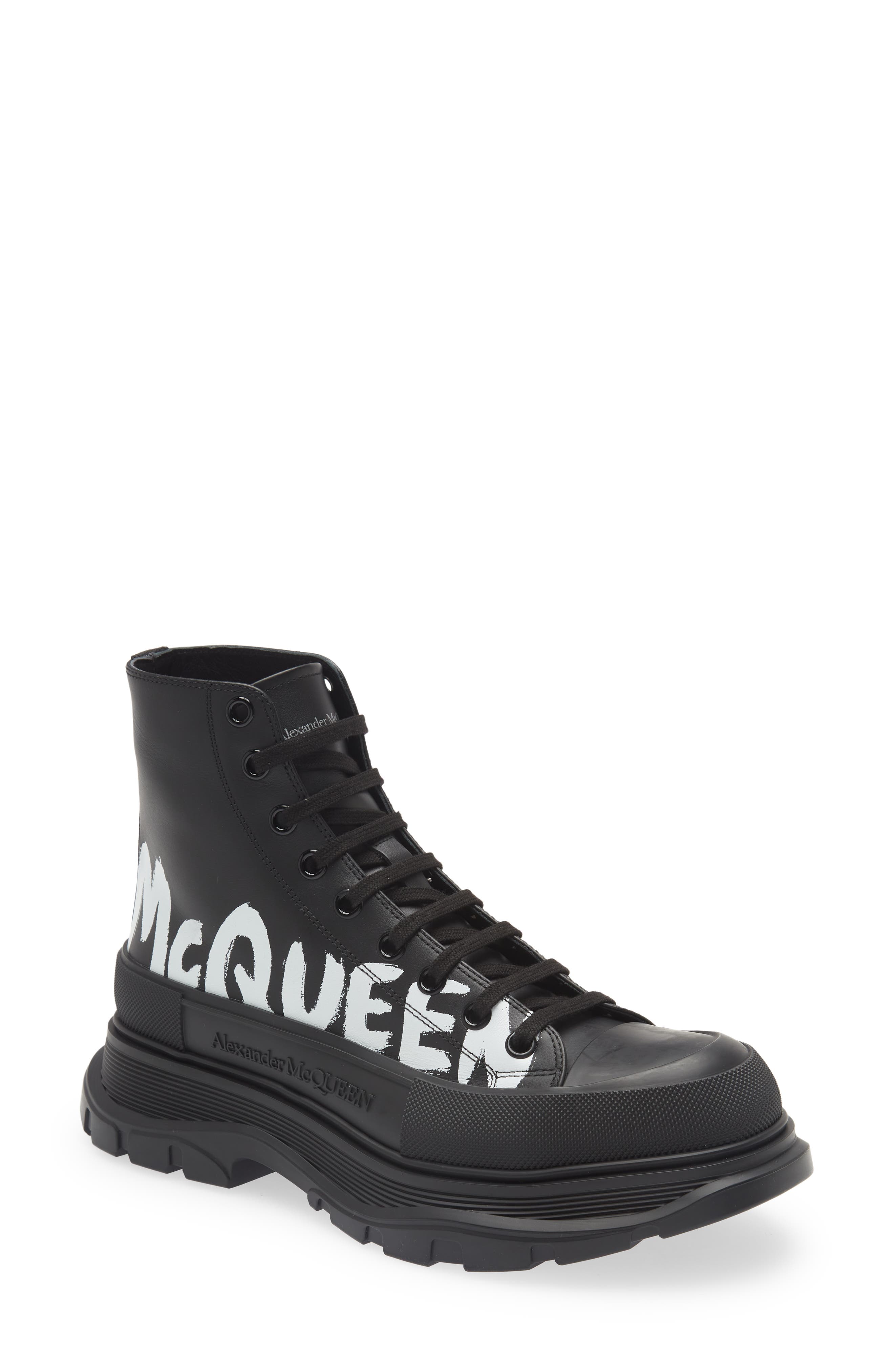 McQueen Tread Slick Grafitti High Top Sneaker, Main, color, 