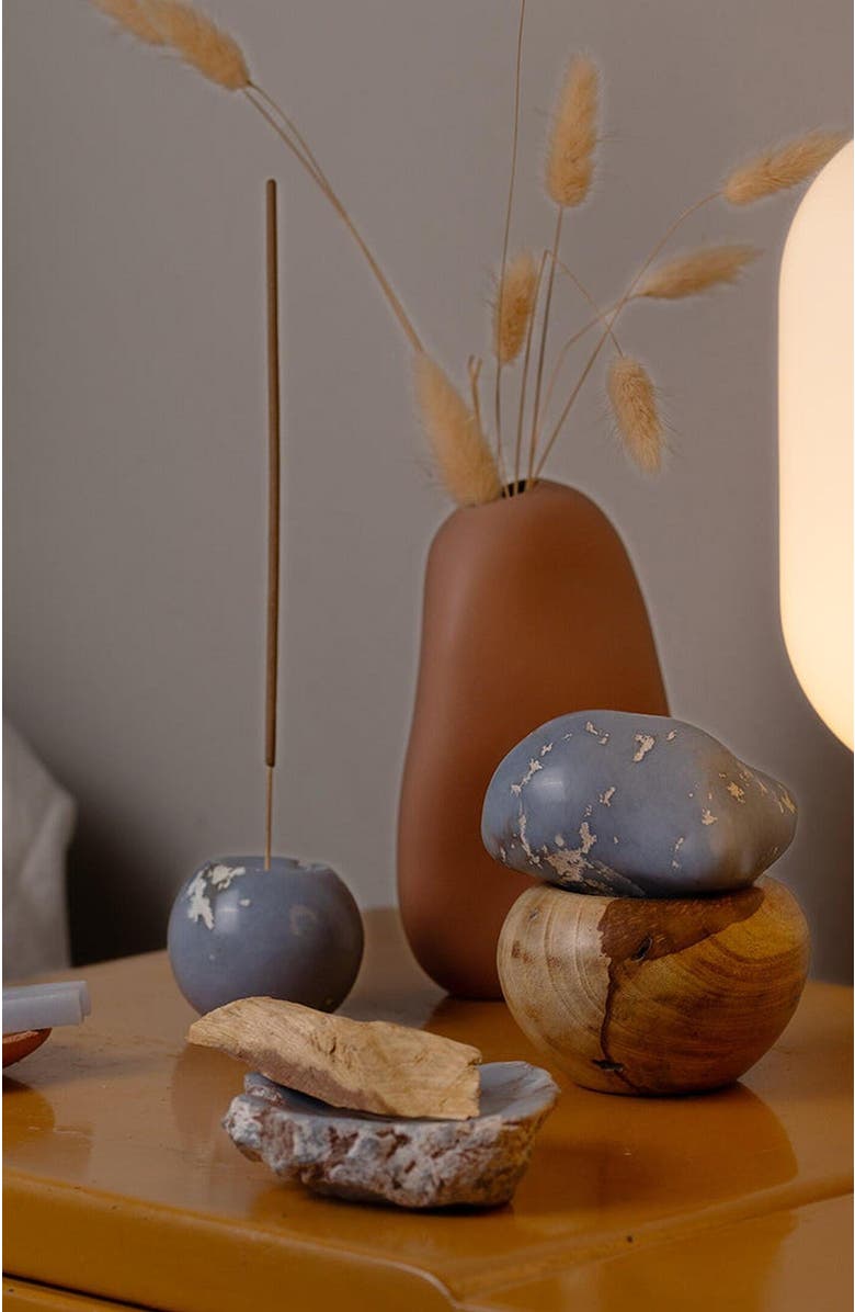 DAR PROYECTOS Gemstone Sphere Incense Holder, Alternate, color, Celestine Blue