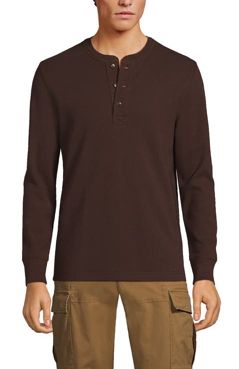 Long Sleeve Thermal Waffle Henley