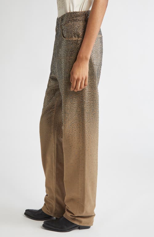 Golden Goose Straight-leg Pants With Gradient Crystal Embellishment In Multi