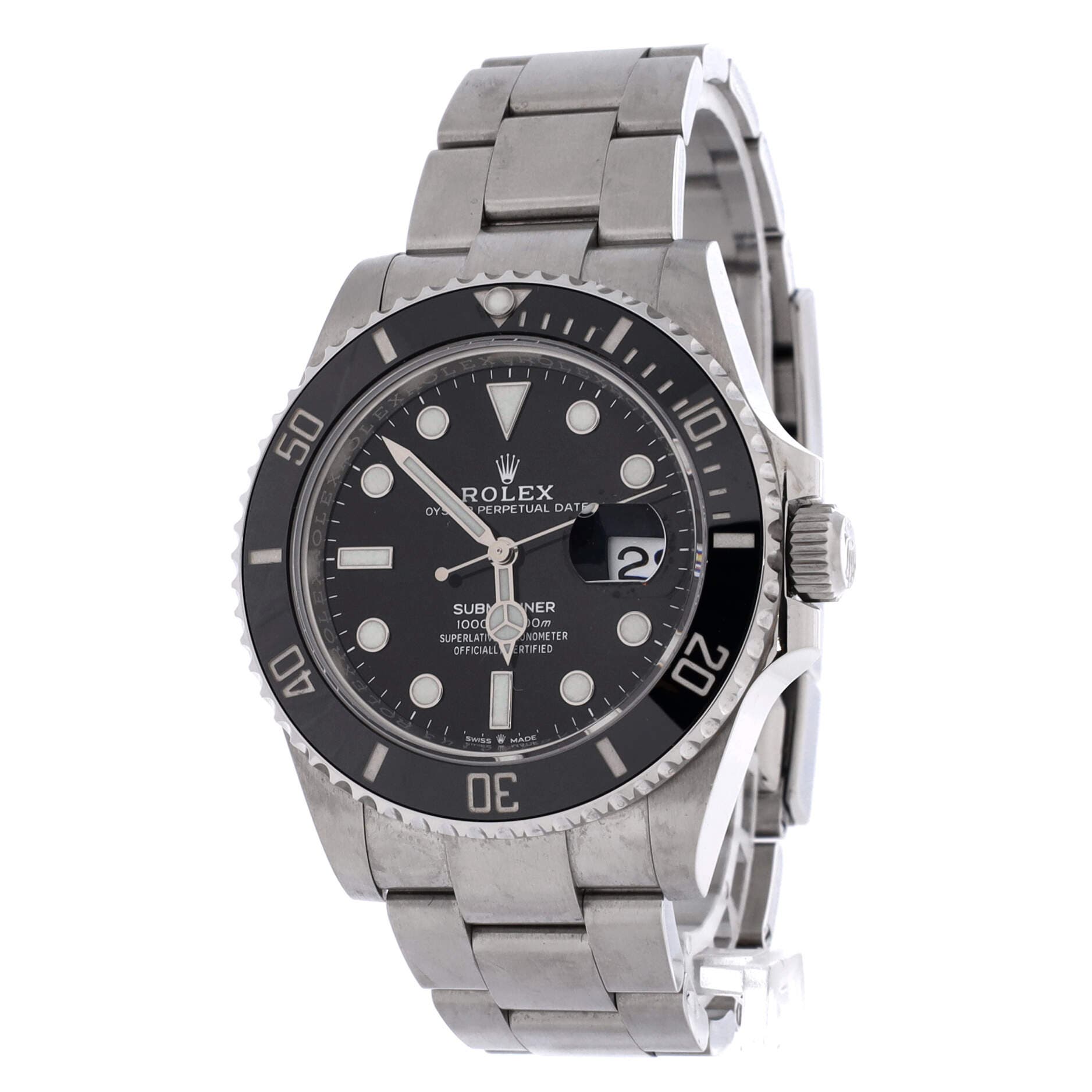 Oyster Perpetual Submariner Date Automatic Watch Stainless Steel and Cerachrom 41, Alternate, color, Metallic Silver