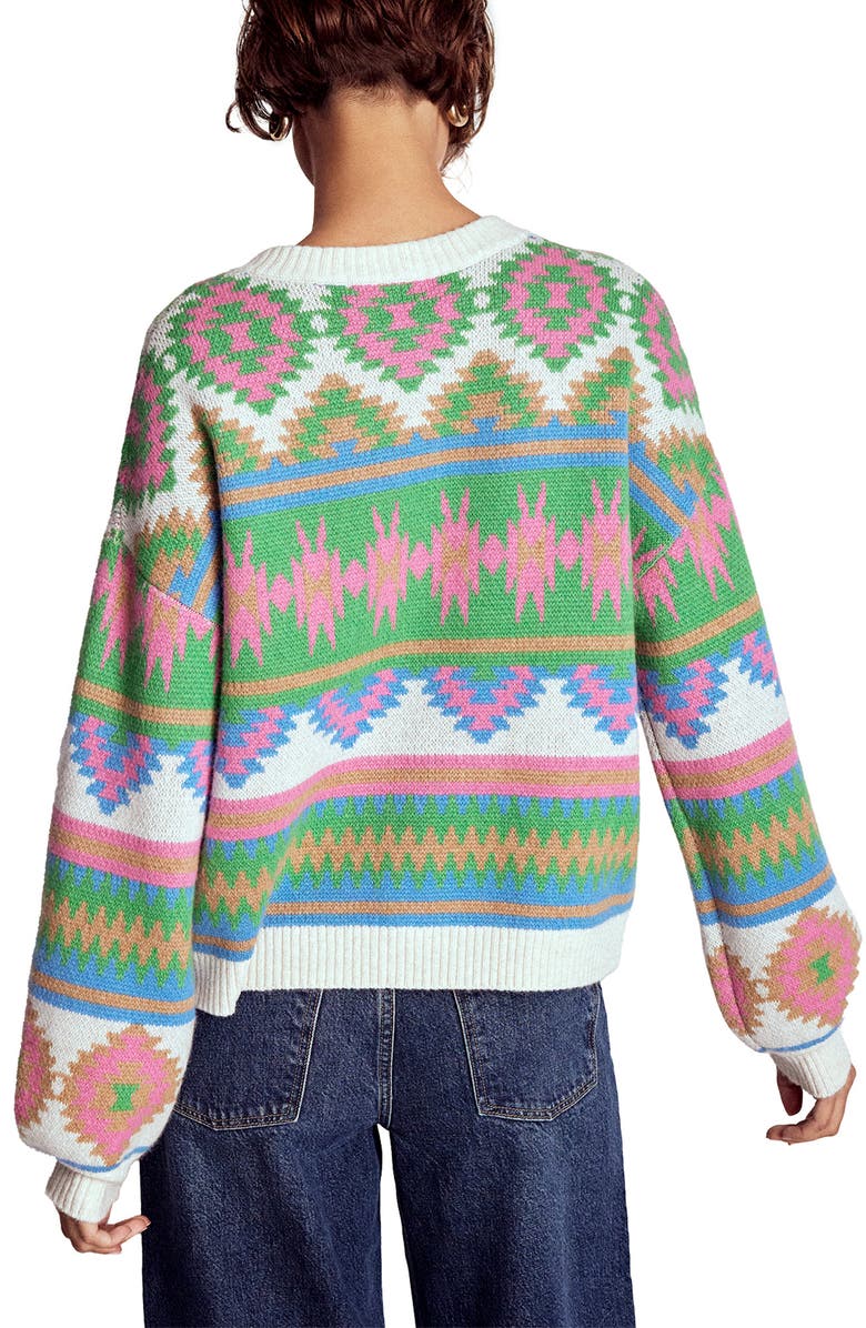 Boden Abi Jacquard Cardigan, Alternate, color, Aztec Multi
