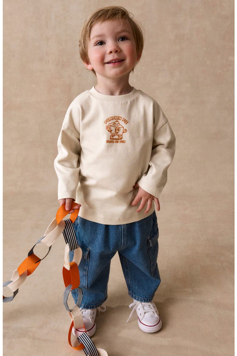 Kids' Pumpkin Pie Long Sleeve Graphic T-Shirt, Alternate, color, CREAM