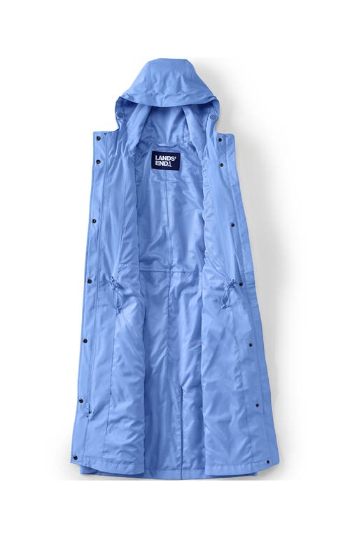 Lands' End Squall Packable Long Raincoat In Light Periwinkle