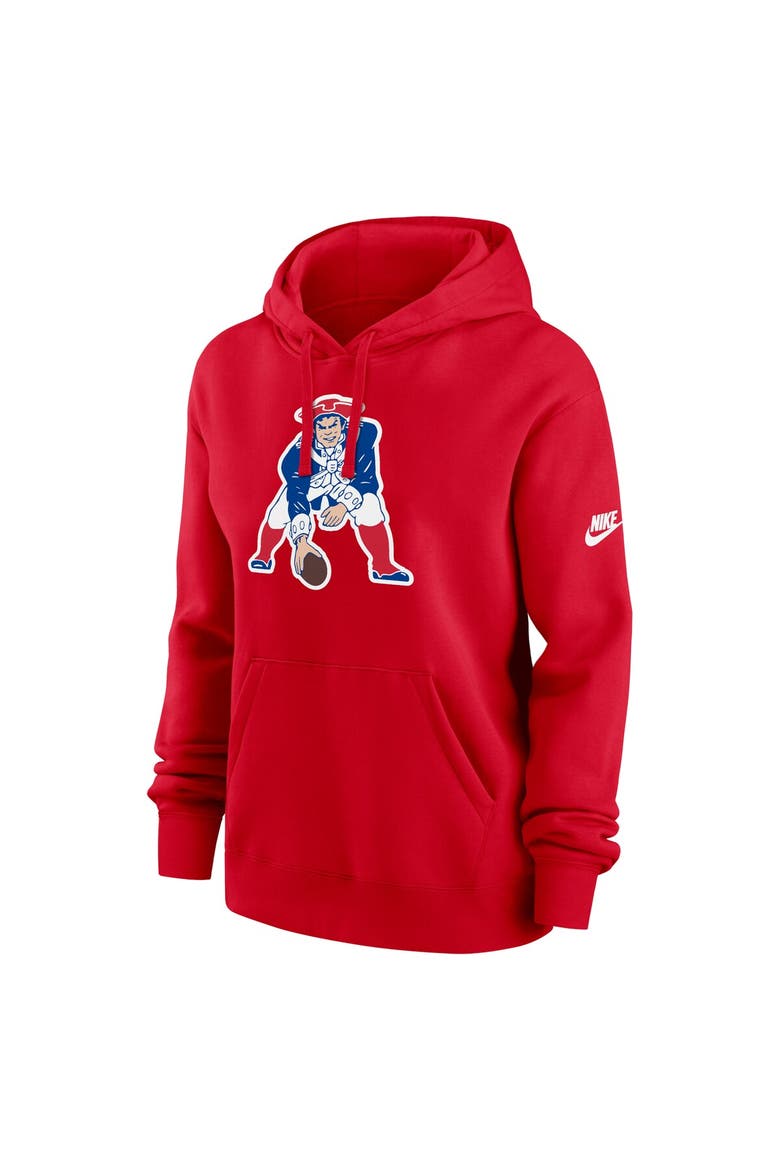 Women's Nike Red New England Patriots Club Fleece Pullover Hoodie, Alternate, color, Red