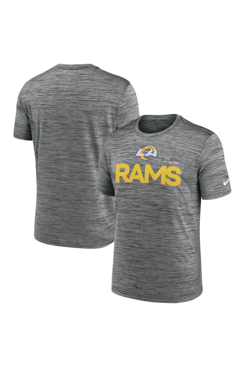 Men's Nike Anthracite Los Angeles Rams Blitz Velocity Modern Performance T-Shirt, Main, color, Anthracite