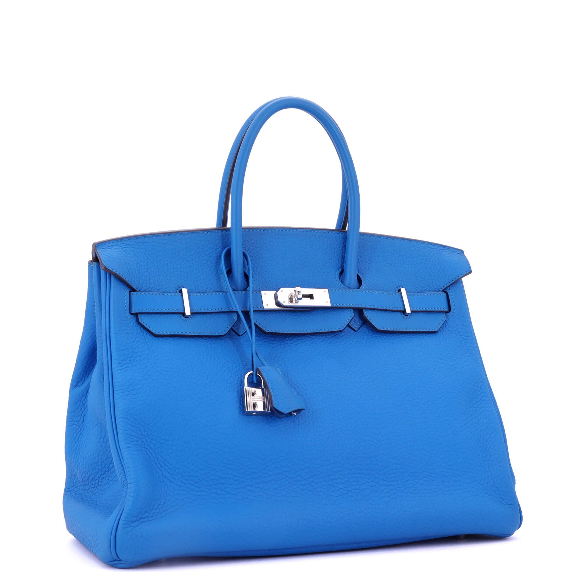 Pre-Owned Hermes Birkin Handbag Blue Togo with Palladium Hardware 35, Alternate, color, Bleu Hydra