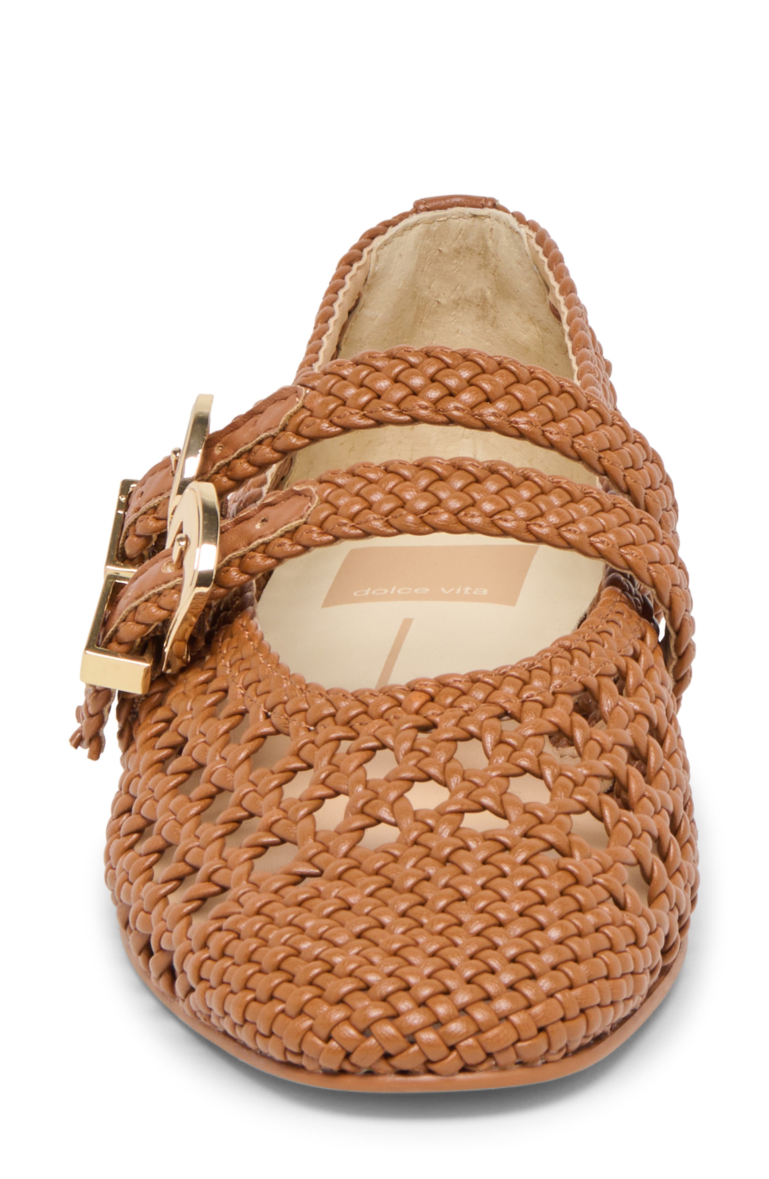 Dolce Vita Baylee Woven Mary Jane Flat, Alternate, color, Saddle Stella