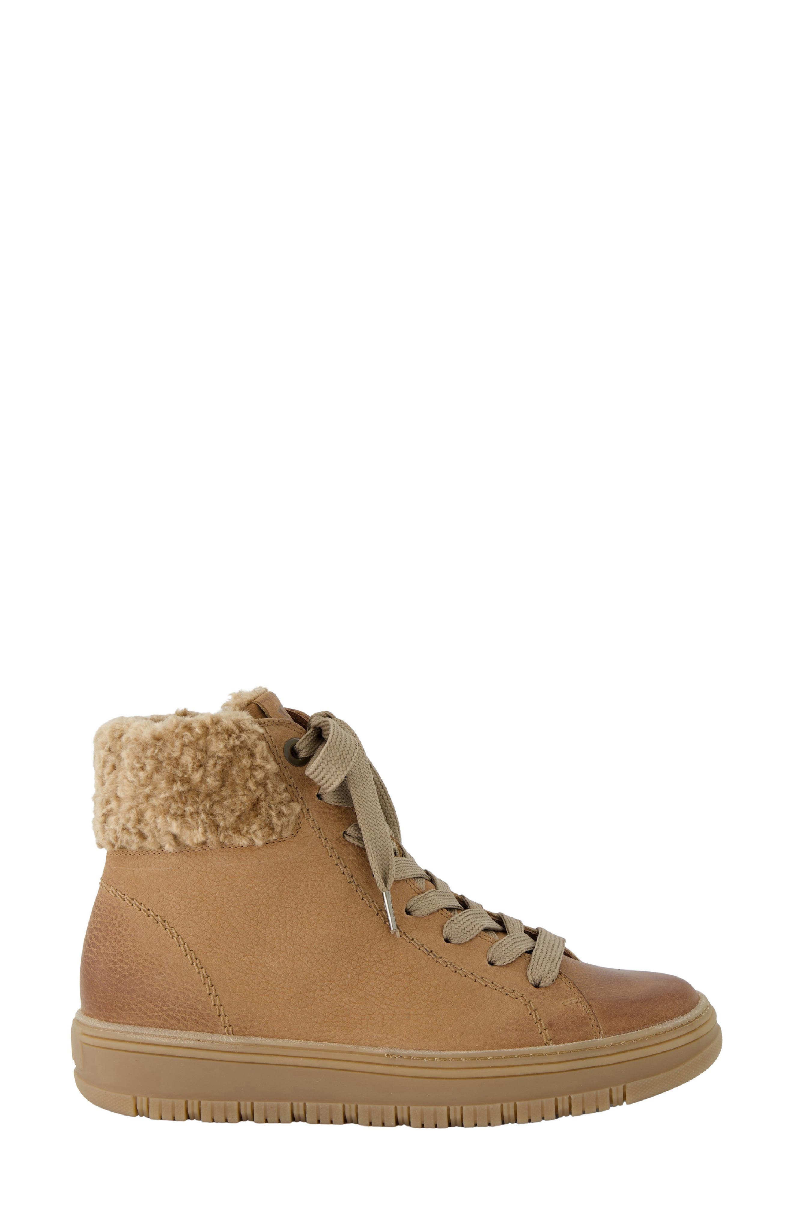 Paul Green Cambria High Top Sneaker, Alternate, color, Tan Grained Nubuck
