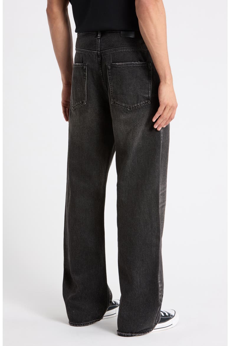 Logo Embroidered Relaxed Jeans, Alternate, color, BLACK