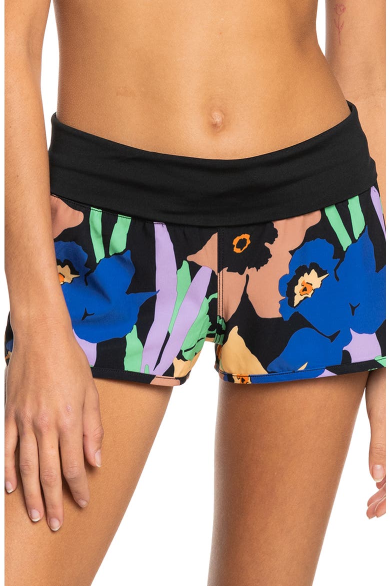 Endless Summer Woven Cover-Up Shorts, Main, color, ANTHRACITE FLOWER JA