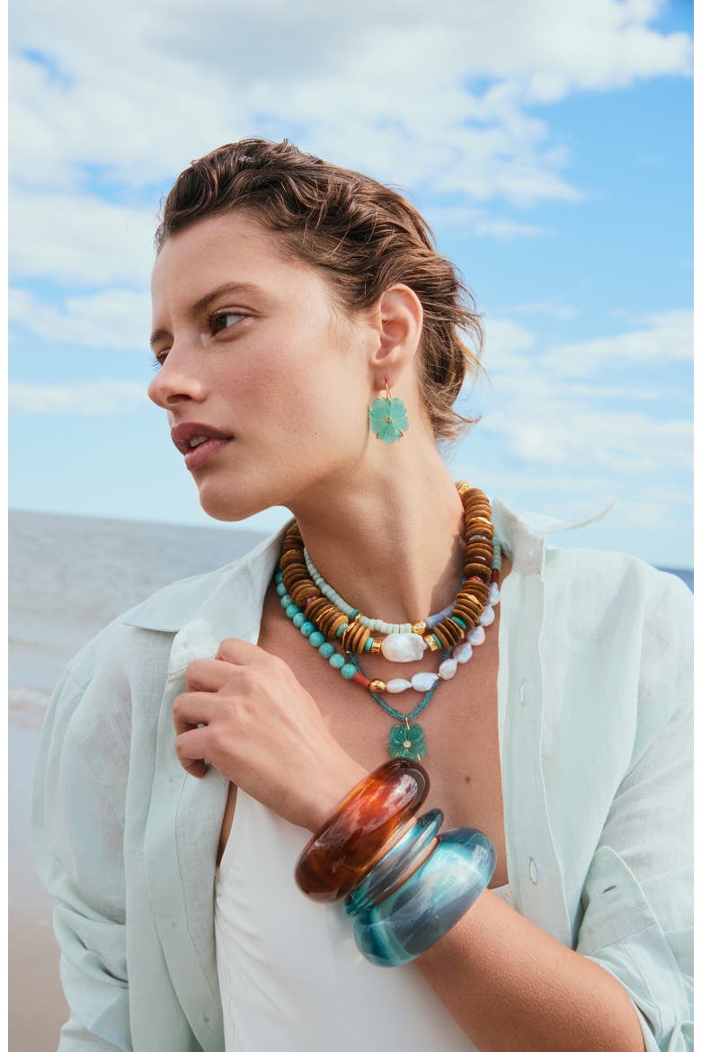 New Bloom Drop Earrings, Alternate, color, BLUE