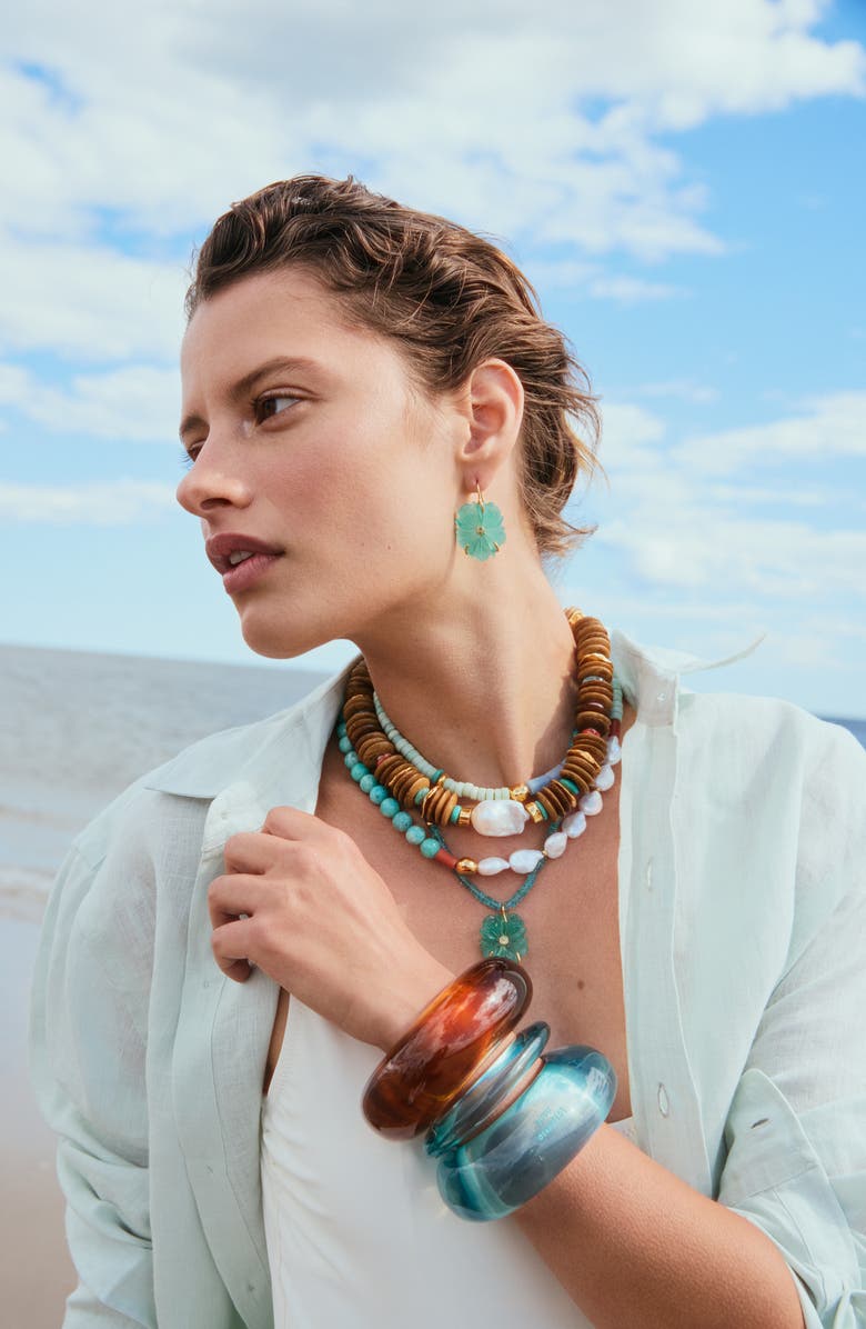 Lizzie Fortunato New Bloom Drop Earrings, Alternate, color, Blue