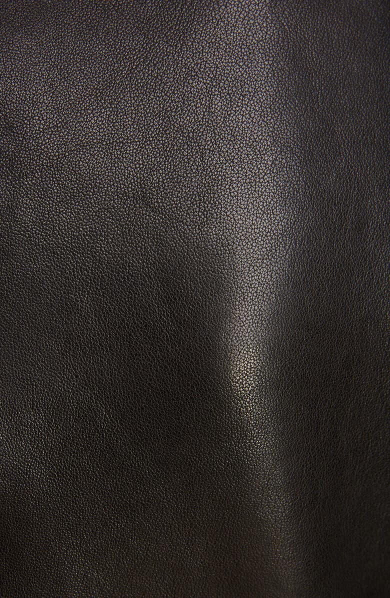 Balmain Lambskin Leather Moto Jacket, Alternate, color, 