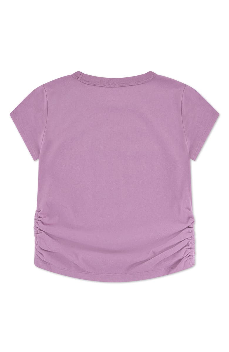 abercrombie kids Kids' Floral Script Ruched T-Shirt, Alternate, color, Mauve Orchid