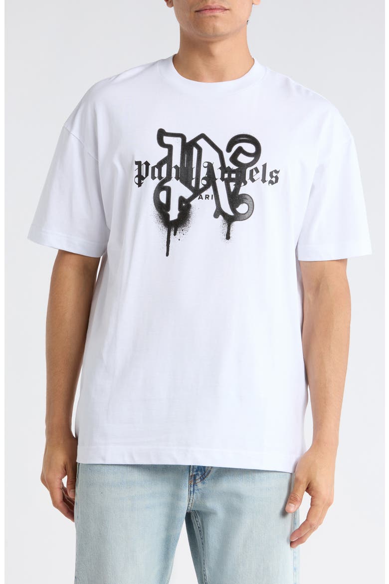 Logo Graphic T-Shirt, Main, color, WHITE BLACK