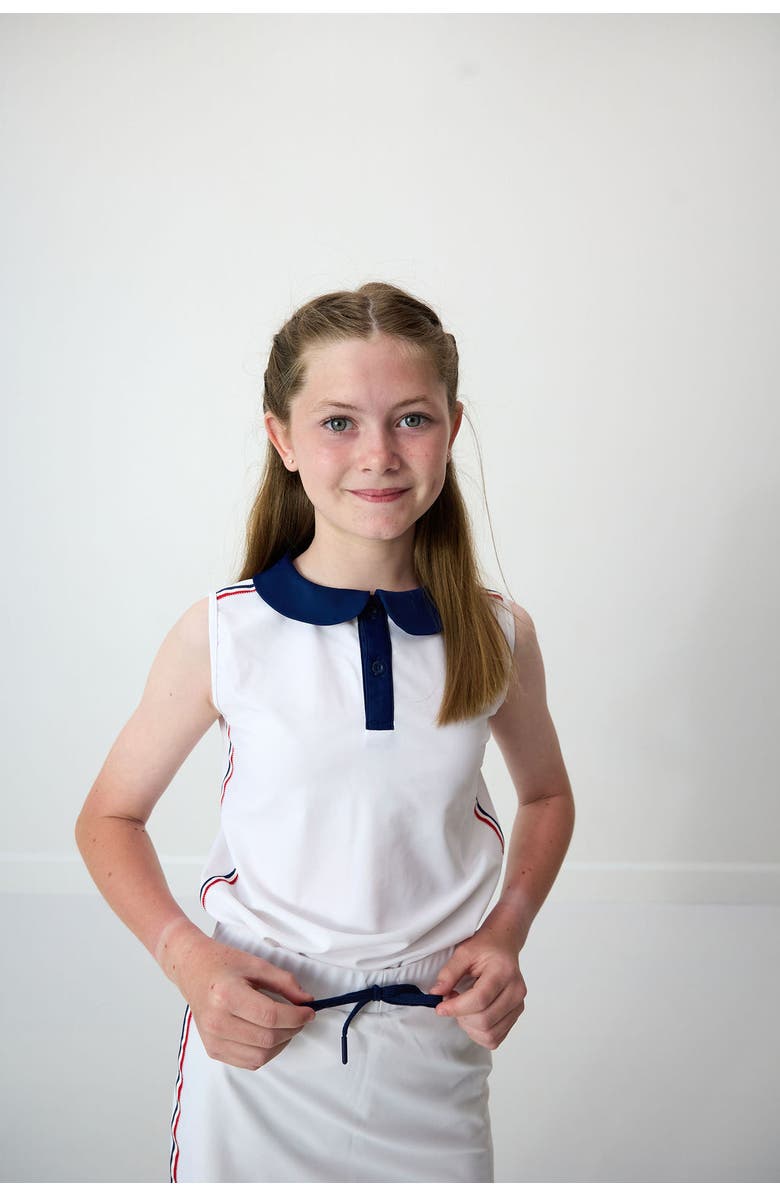 Courtside Kids Girls Ribboned Tank, Alternate, color, White