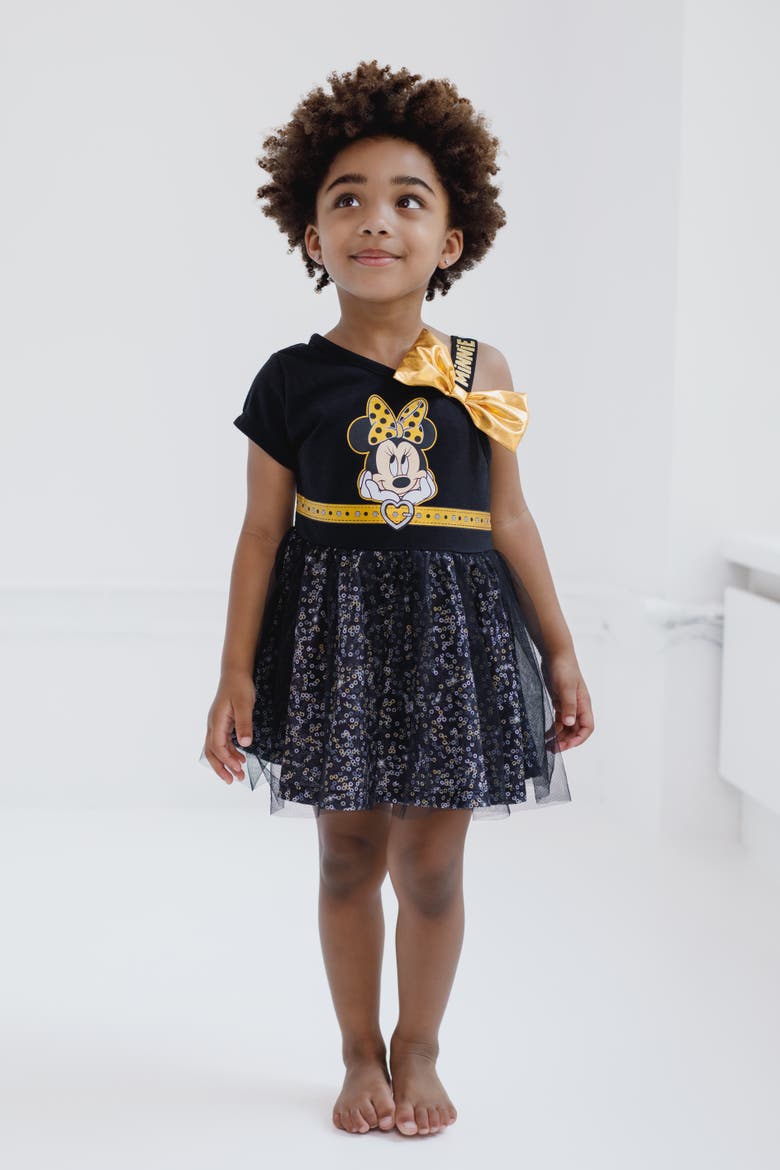 Minnie Mouse Glitter Dress, Alternate, color, Minnie Black Gold