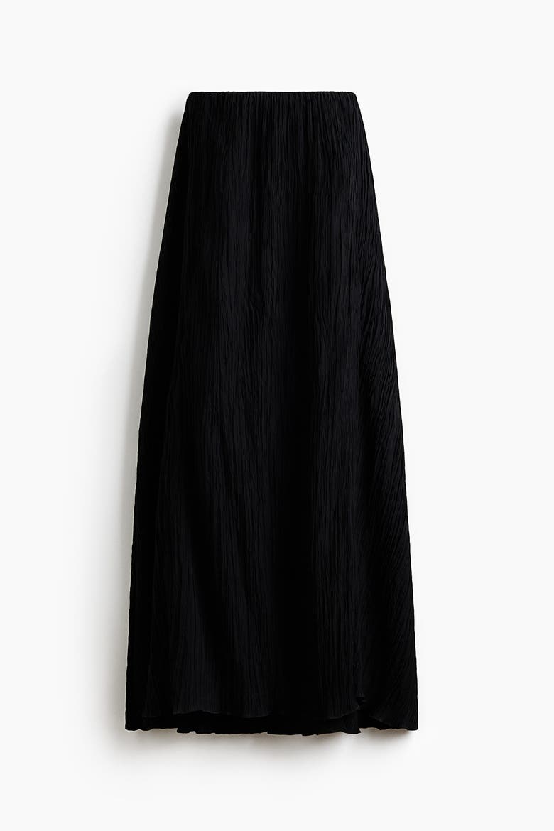 Crinkled Bandeau Dress, Alternate, color, Black