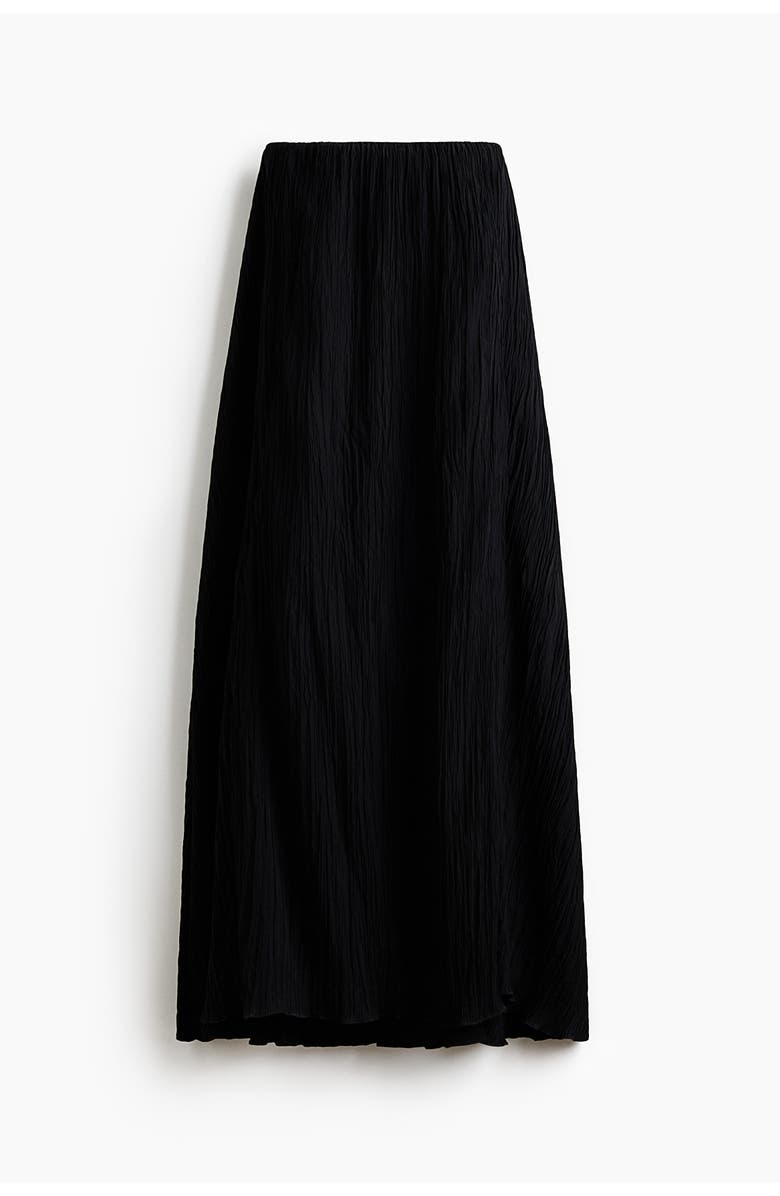 H&M Crinkled Bandeau Dress, Main, color, Black