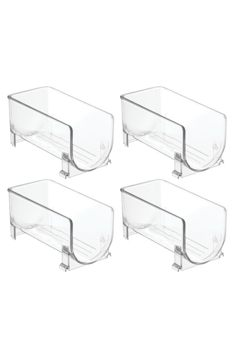mDesign Stackable Holder for Water or Spirit Bottles, Set of 4, Clear, Made in USA, Main, color, Clear