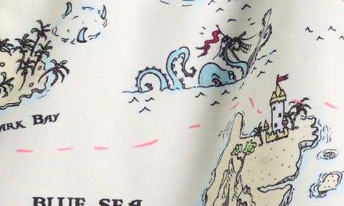 Shop Boardies Kids' Treasure Map Print Swim Trunks In Cream