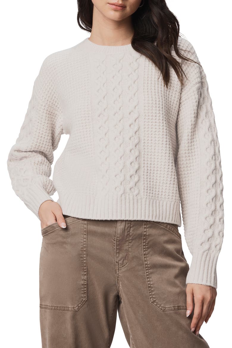 Celeste Cable Stitch Sweater, Main, color, PALE OAK IVORY HEATHER