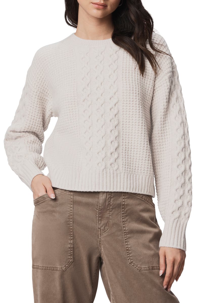Splendid Celeste Cable Stitch Sweater, Main, color, Pale Oak Ivory Heather