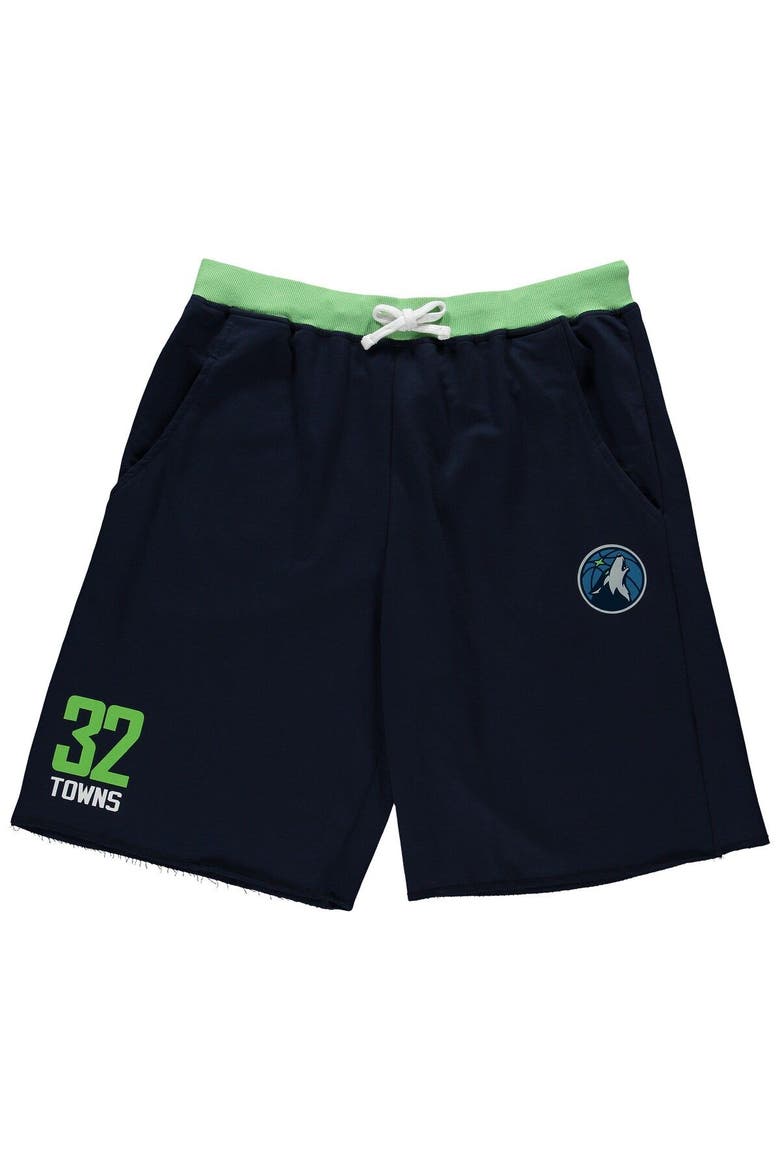 Men's Karl-Anthony Towns Navy Minnesota Timberwolves Big & Tall French Terry Name & Number Shorts, Main, color, Navy