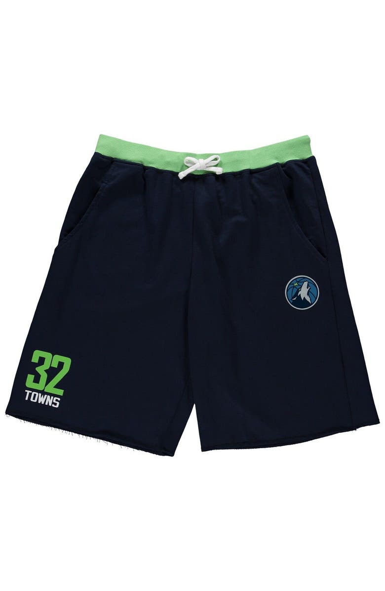 PROFILE Men's Karl-Anthony Towns Navy Minnesota Timberwolves Big & Tall French Terry Name & Number Shorts, Main, color,