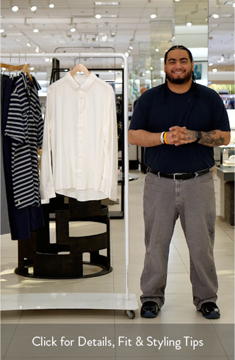 Oasis Linen Blend Button-Up Shirt, sales video thumbnail