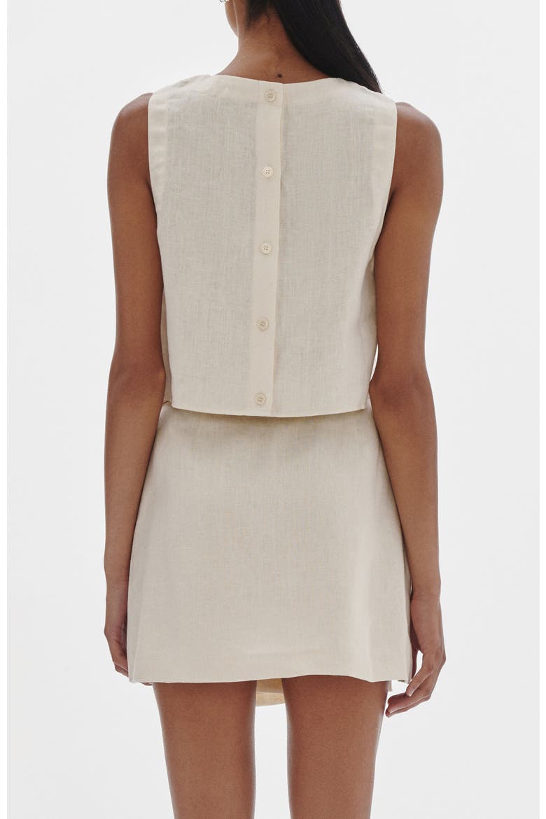 Sian Linen Top, Alternate, color, Chamomile
