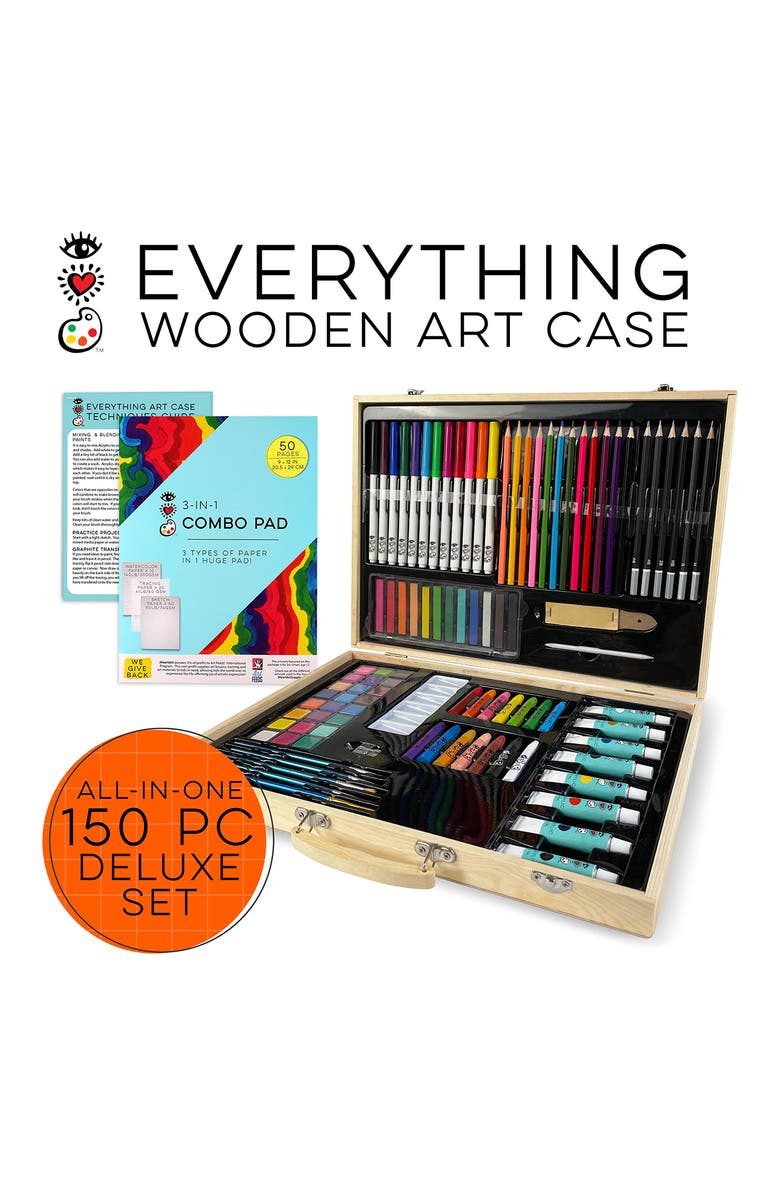 BRIGHT STRIPES Wooden Artist Case Deluxe Set, Alternate, color, Multi