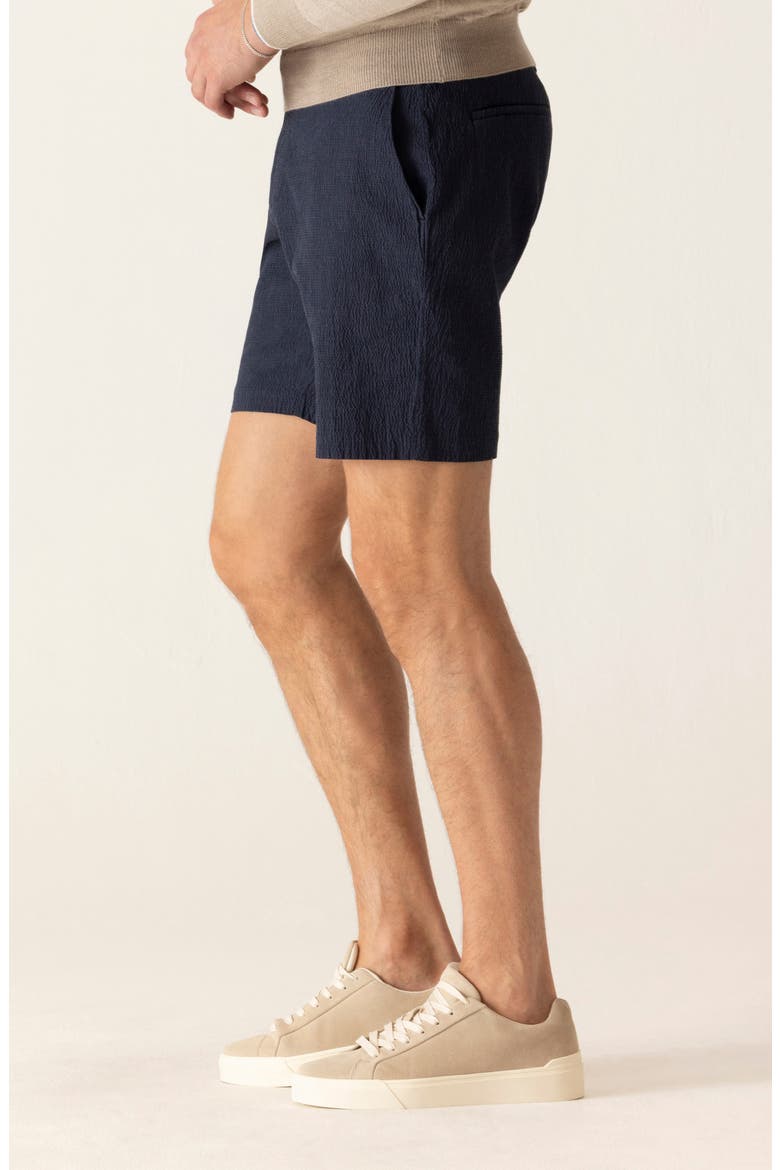 Oasis Supernatural Stretch Seersucker Bermuda Shorts, Alternate, color, INDIGO MINI CHECK