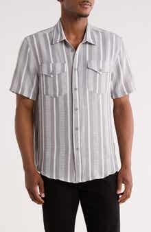 Stripe Short Sleeve Button-Up Shirt