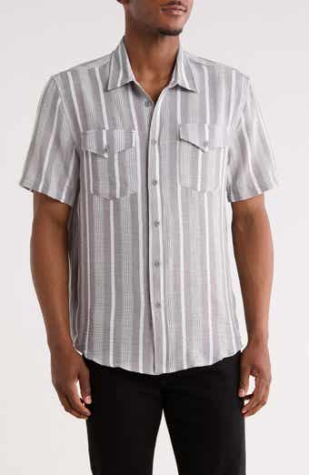 Stripe Short Sleeve Button-Up Shirt