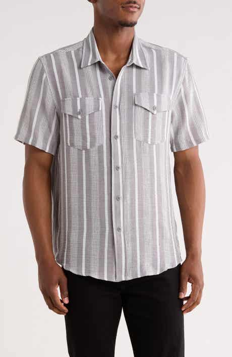 Frye Stripe Short Sleeve Button-Up Shirt