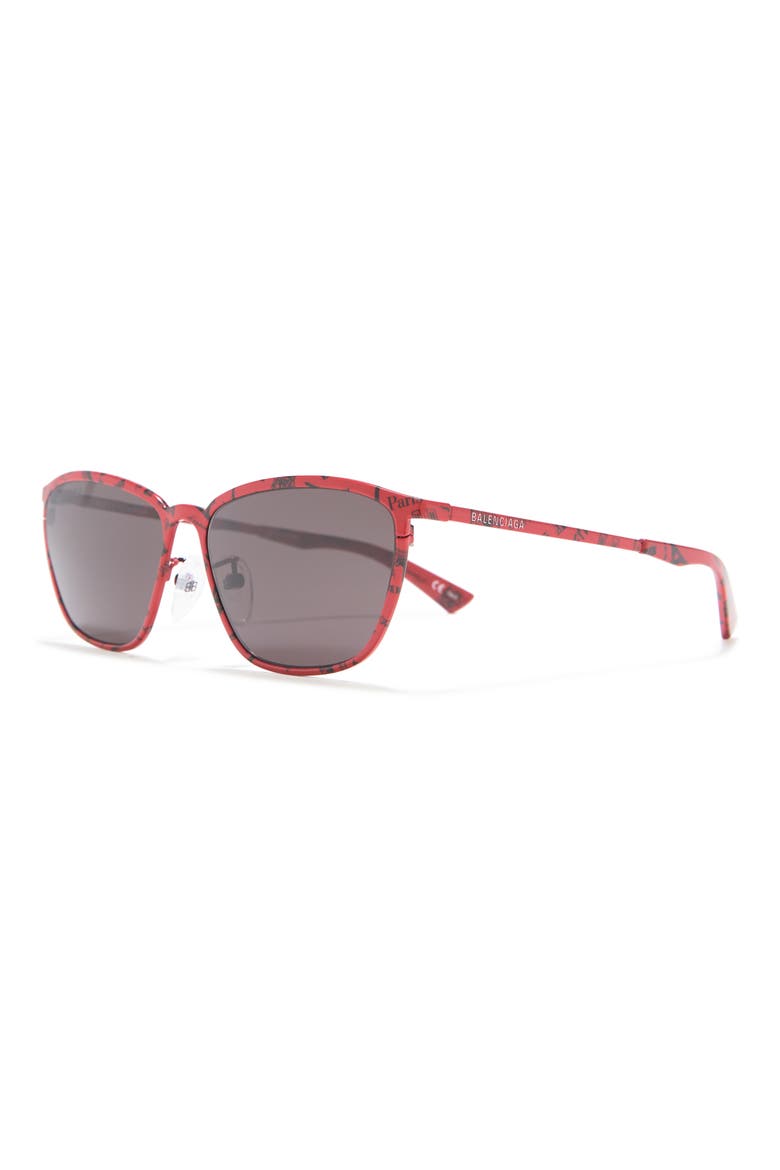 59mm Square Sunglasses, Alternate, color, RED RED GREY/GRY