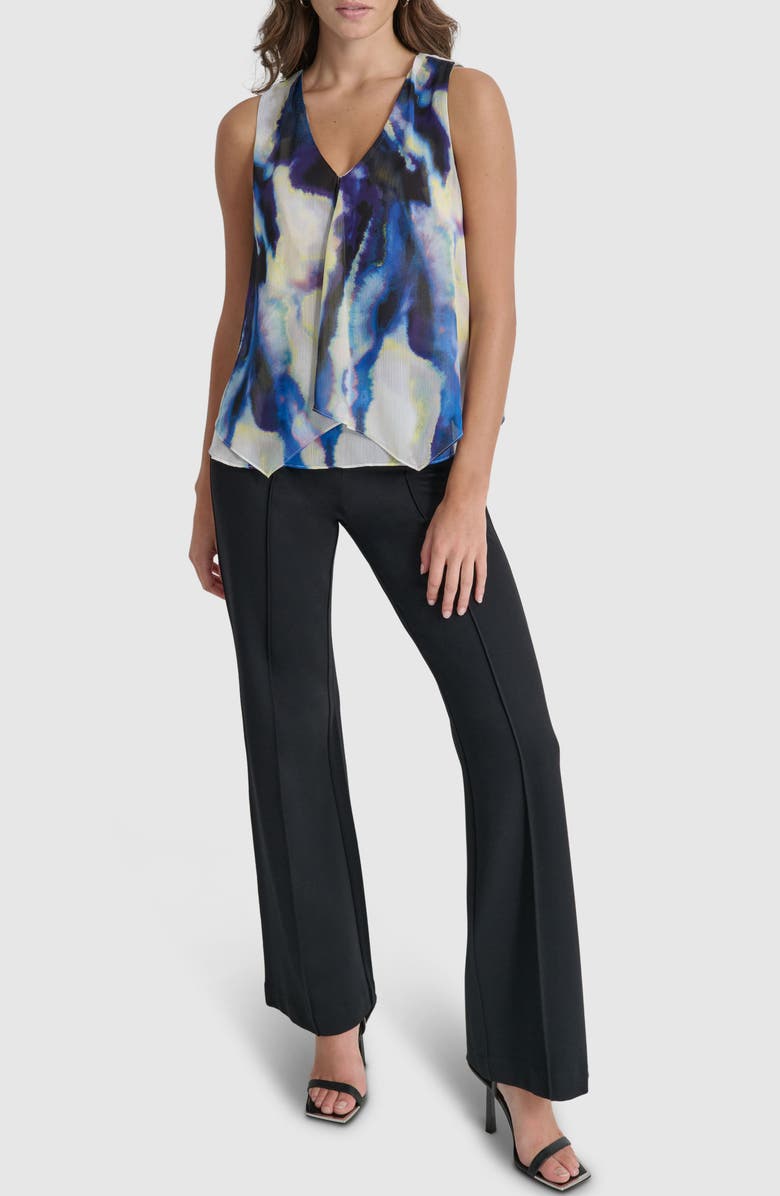 DKNY Printed Sleeveless Chiffon Top, Alternate, color, 