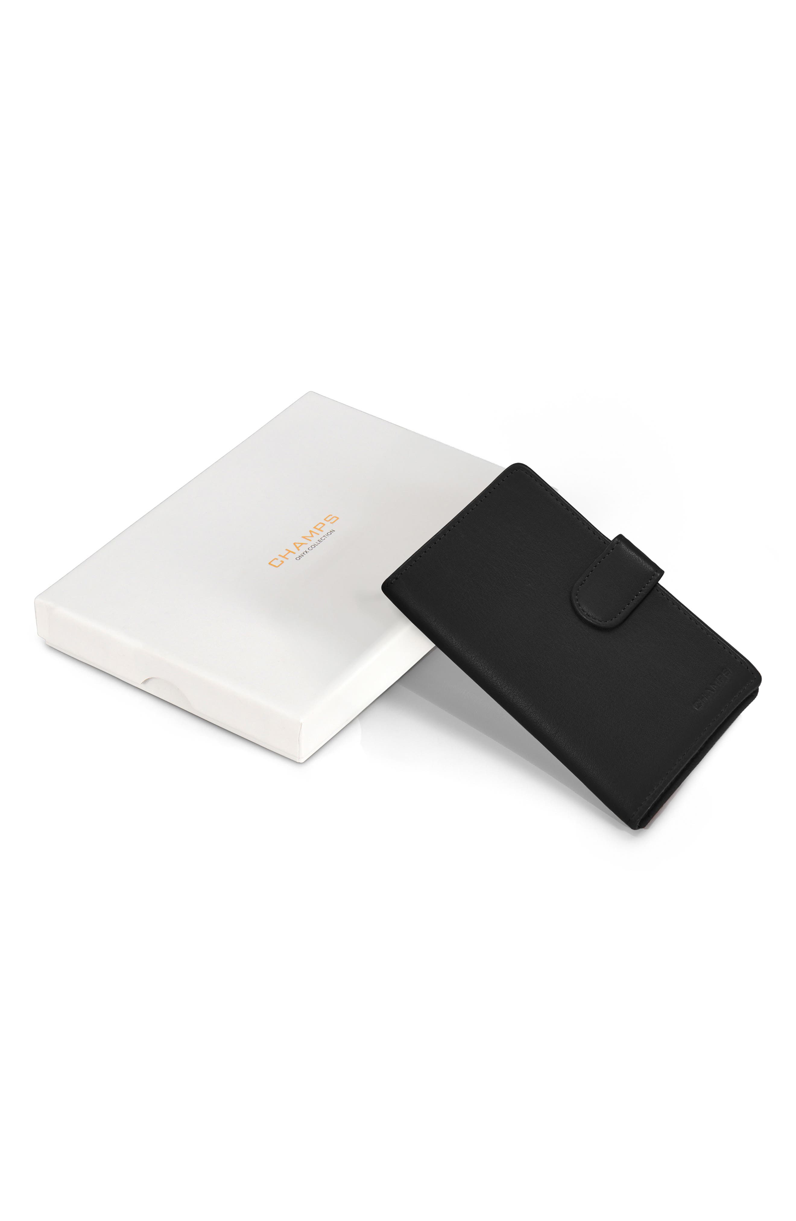 CHAMPS Leather Passport Case, Alternate, color, Black