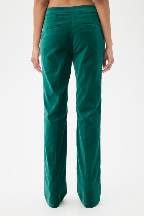 Trina Turk Westport Velvet Wide Leg Pant In Green