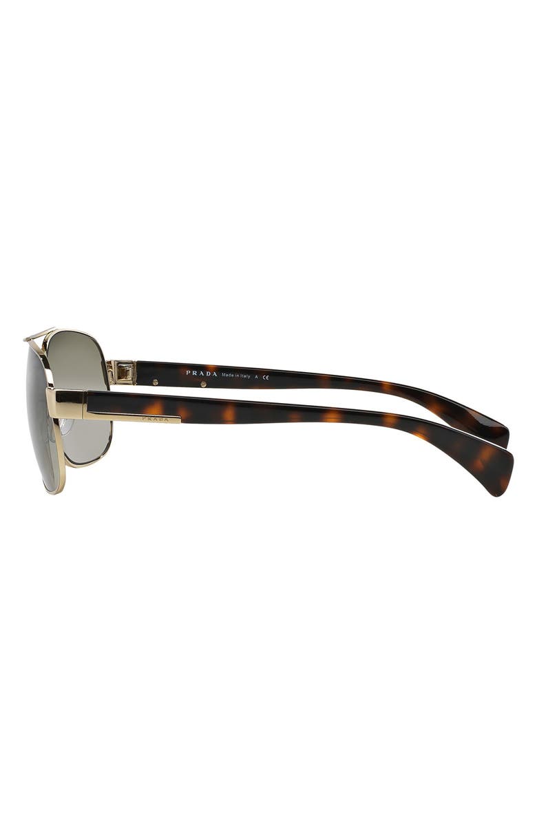 Prada 61mm Gradient Pilot Sunglasses, Alternate, color, Gld Grn