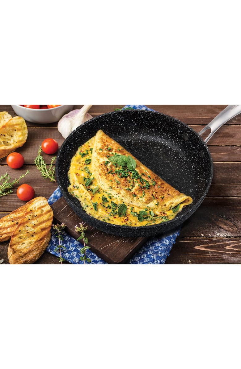 MASTERPAN Black Granite Ultra Non-Stick Cast 11" Aluminum Fry Pan, Alternate, color, 