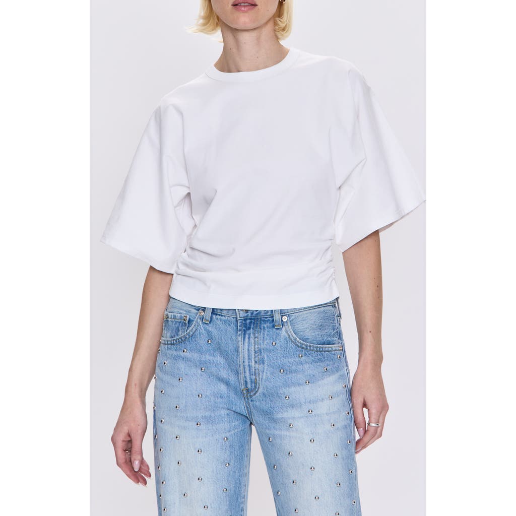 Pistola Veronica Drop Shoulder Cotton T-shirt In White