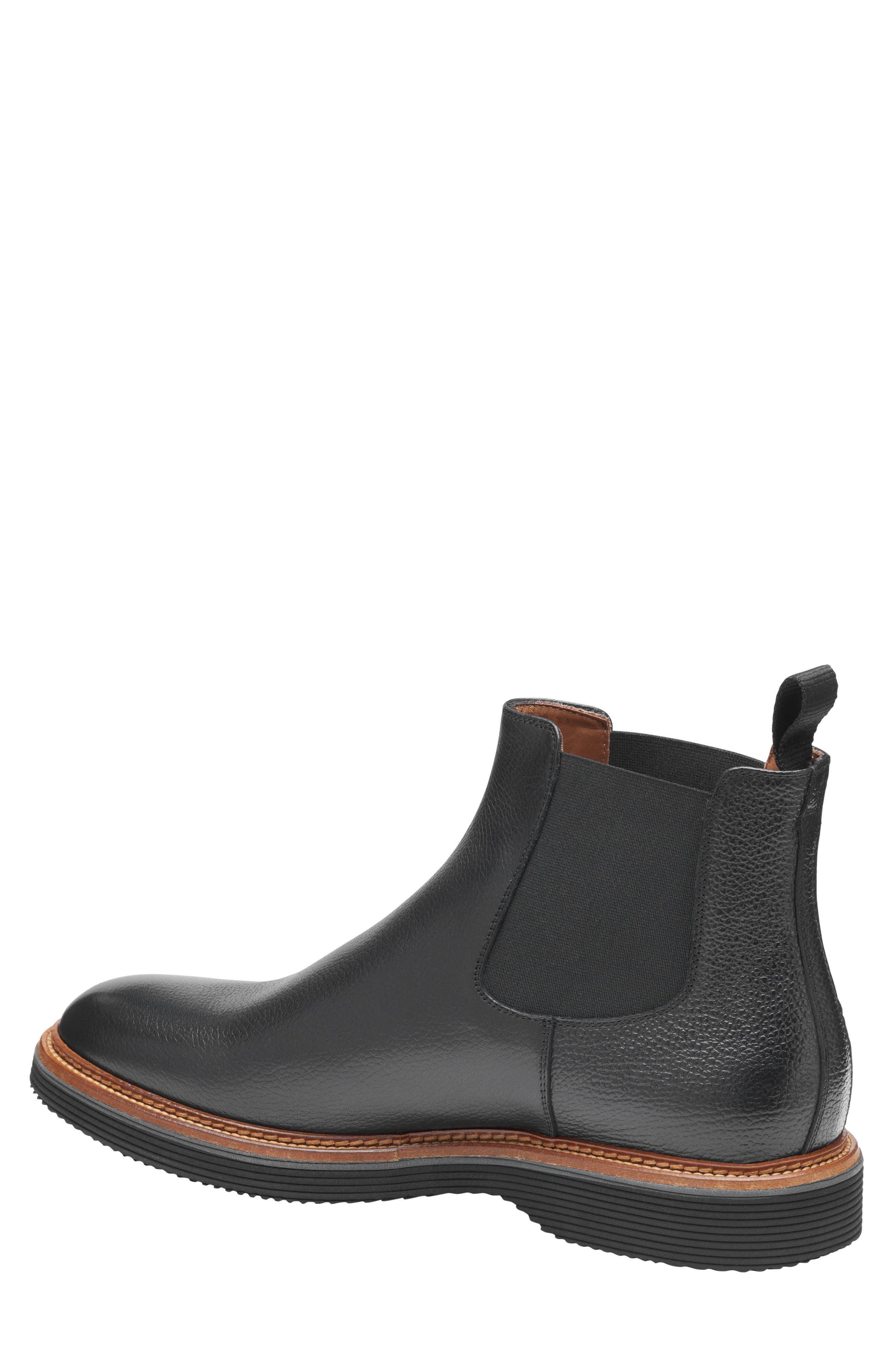 Johnston & Murphy Jenson Chelsea Boot, Alternate, color, Black Tumbled Eu Calfskin