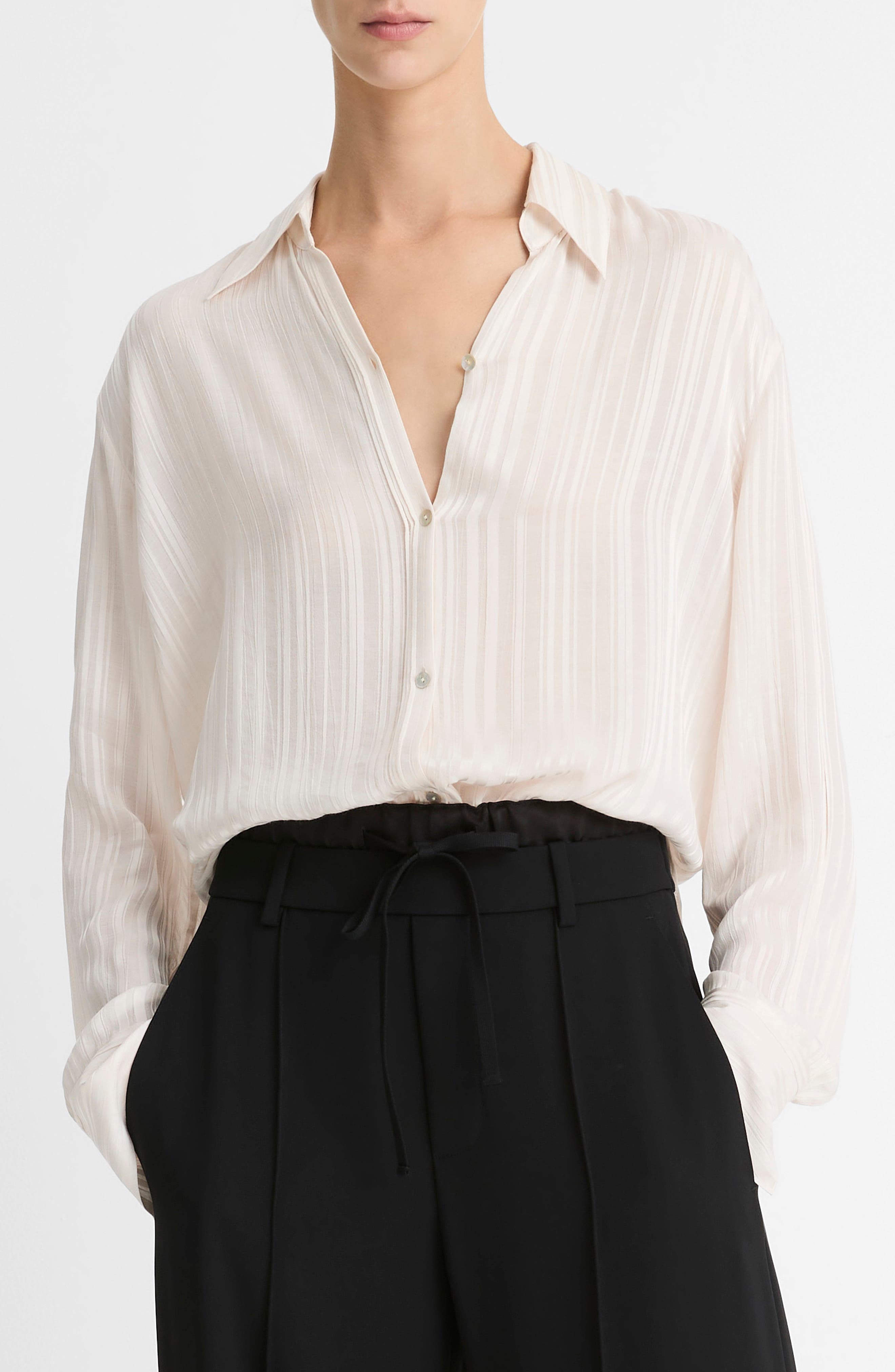 Vince Tonal Stripe Button-Up Shirt