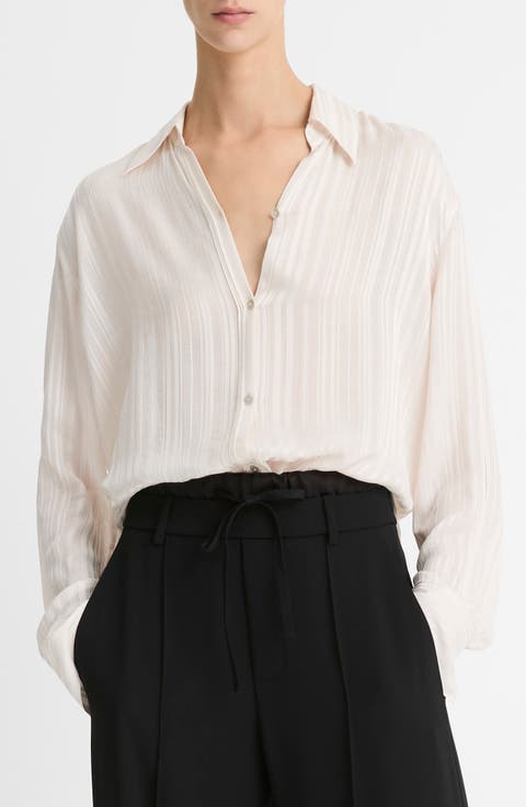 Tonal Stripe Button-Up Shirt